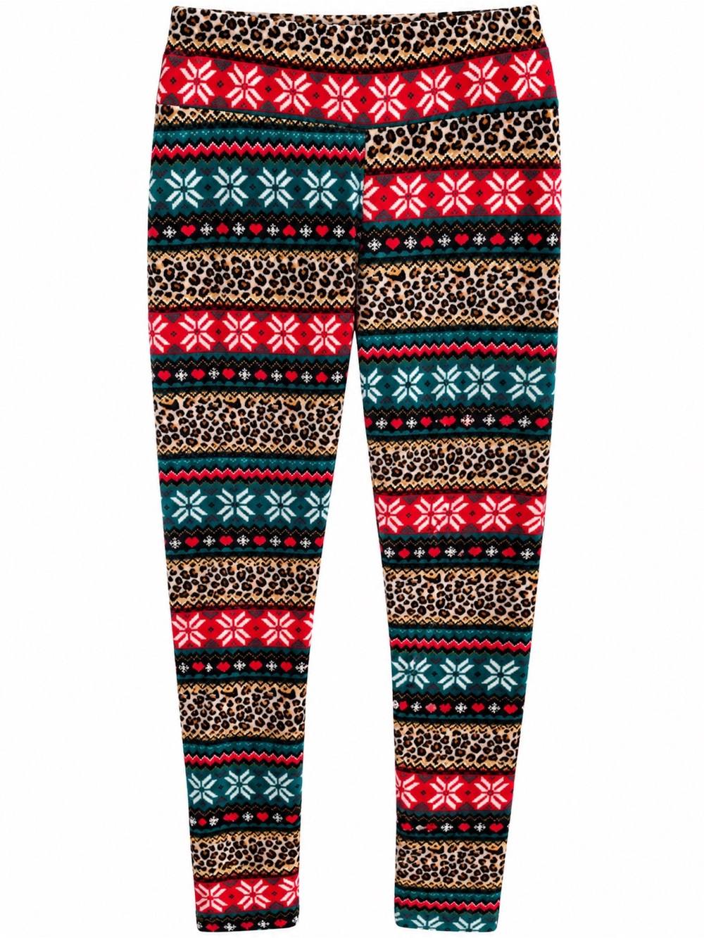 No Boundaries Multicolor Leopard & Fair Isle Skinny Leggings